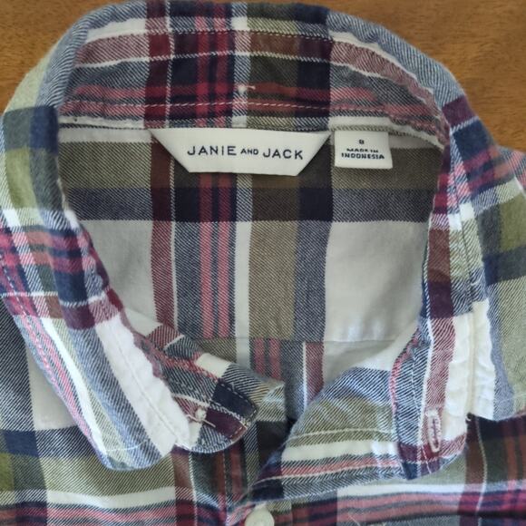 Janie & Jack boy's Plaid Brushed Twill long sleeve Button Down shirt size 8 GUC - Picture 3 of 7